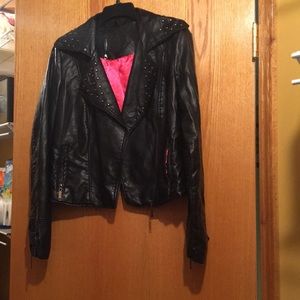 Black leather jacket